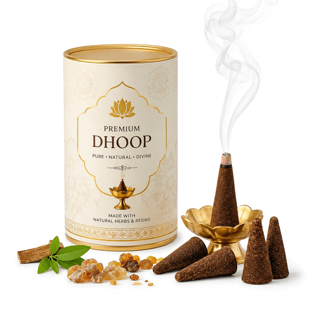 Divine Aroma Premium Dhoop Cones – Natural Herbal Incense
